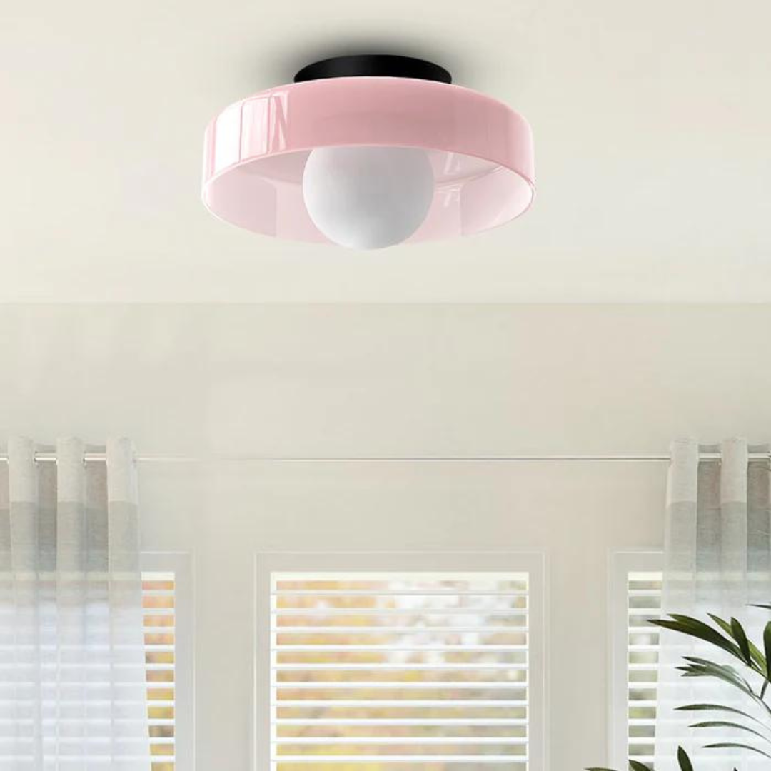 Lampada da soffitto rotonda con funzionalità elegante - LumiSphere