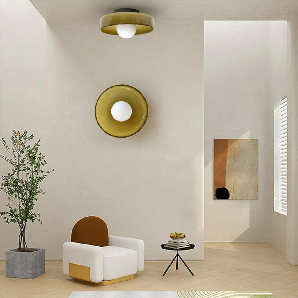 Lampada da soffitto rotonda con funzionalità elegante - LumiSphere