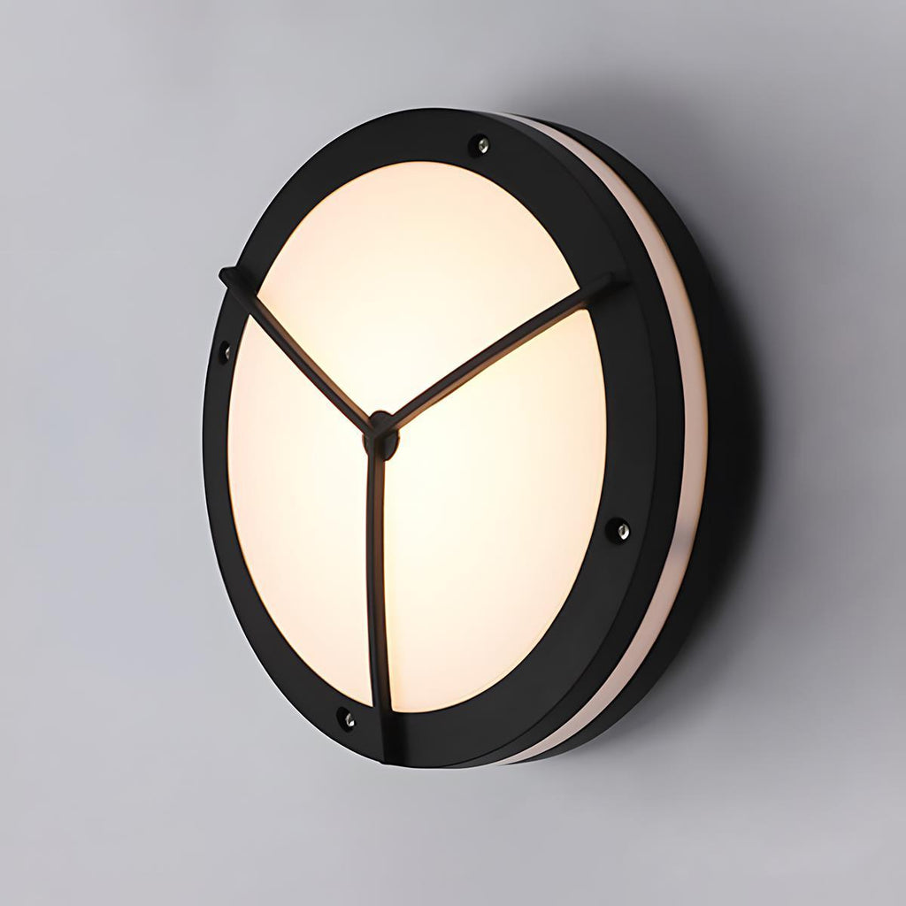 Lampada da parete rotonda per esterni con design a griglia segmentata
