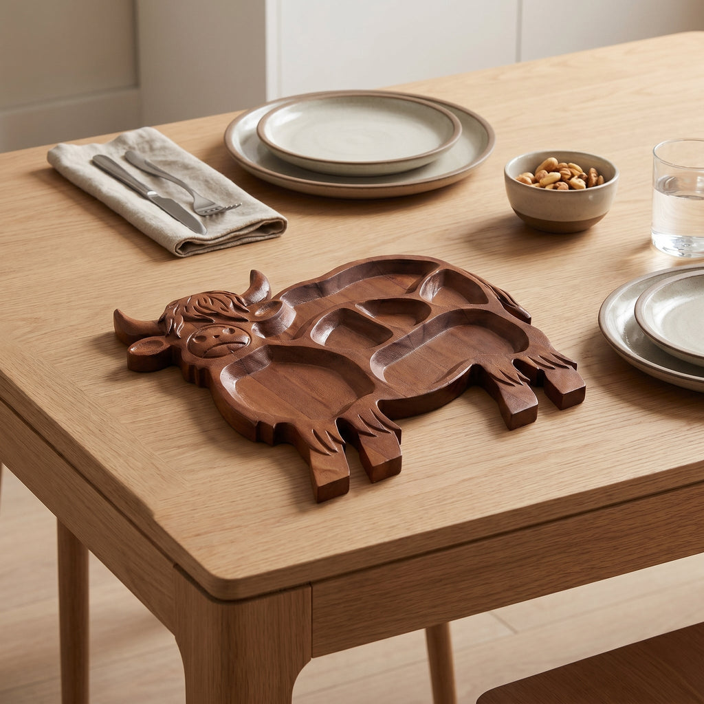 Tagliere Rustico a Forma di Mucca delle Highlands