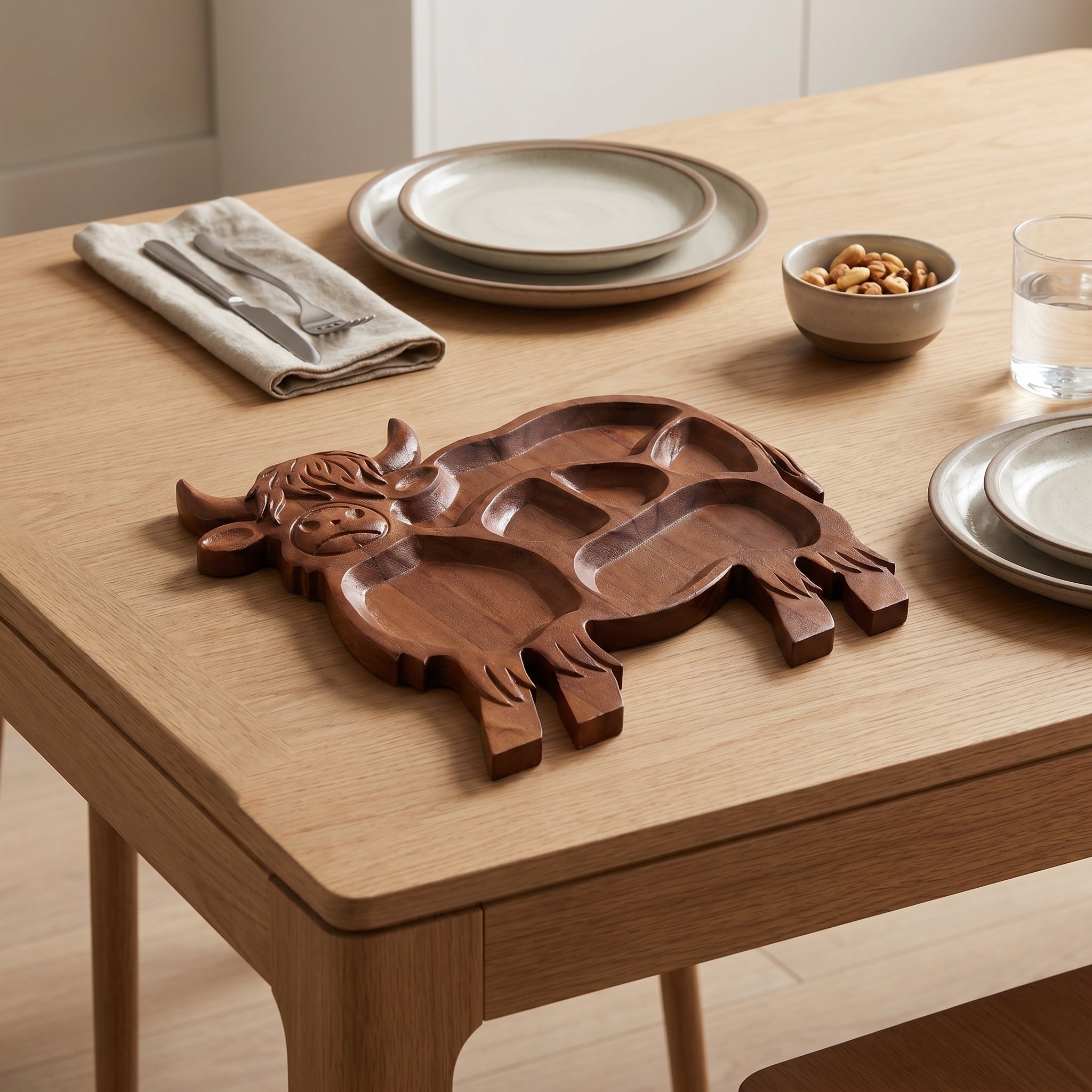 Tagliere Rustico a Forma di Mucca delle Highlands