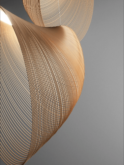 Lampada a sospensione in legno naturale