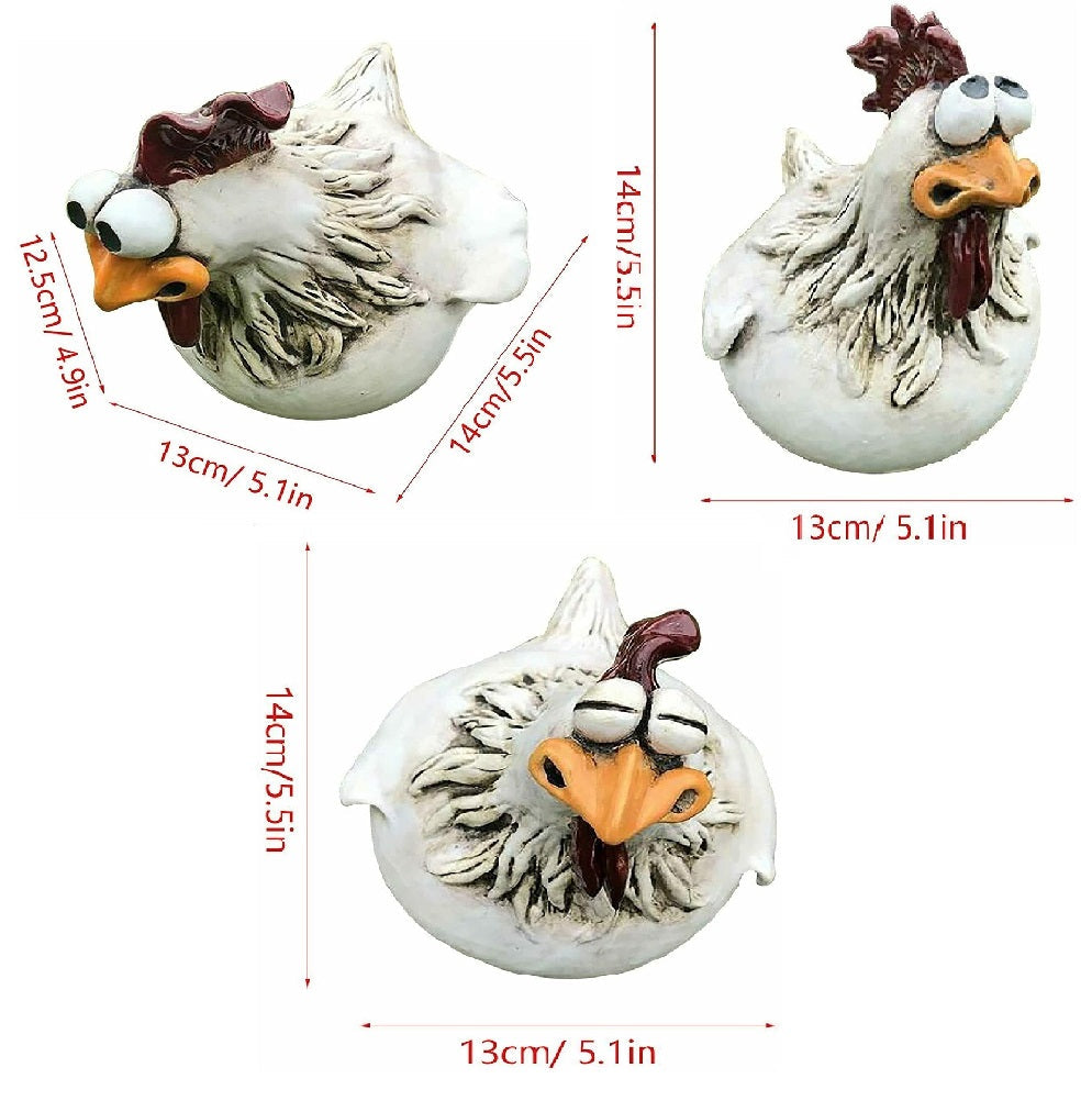 1+1 GRATIS | ChickenDeko - Statue di Galline a Grande Occhi per Giardino