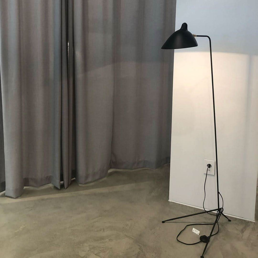 Lampada da Terra Moderna Nera per Soggiorno