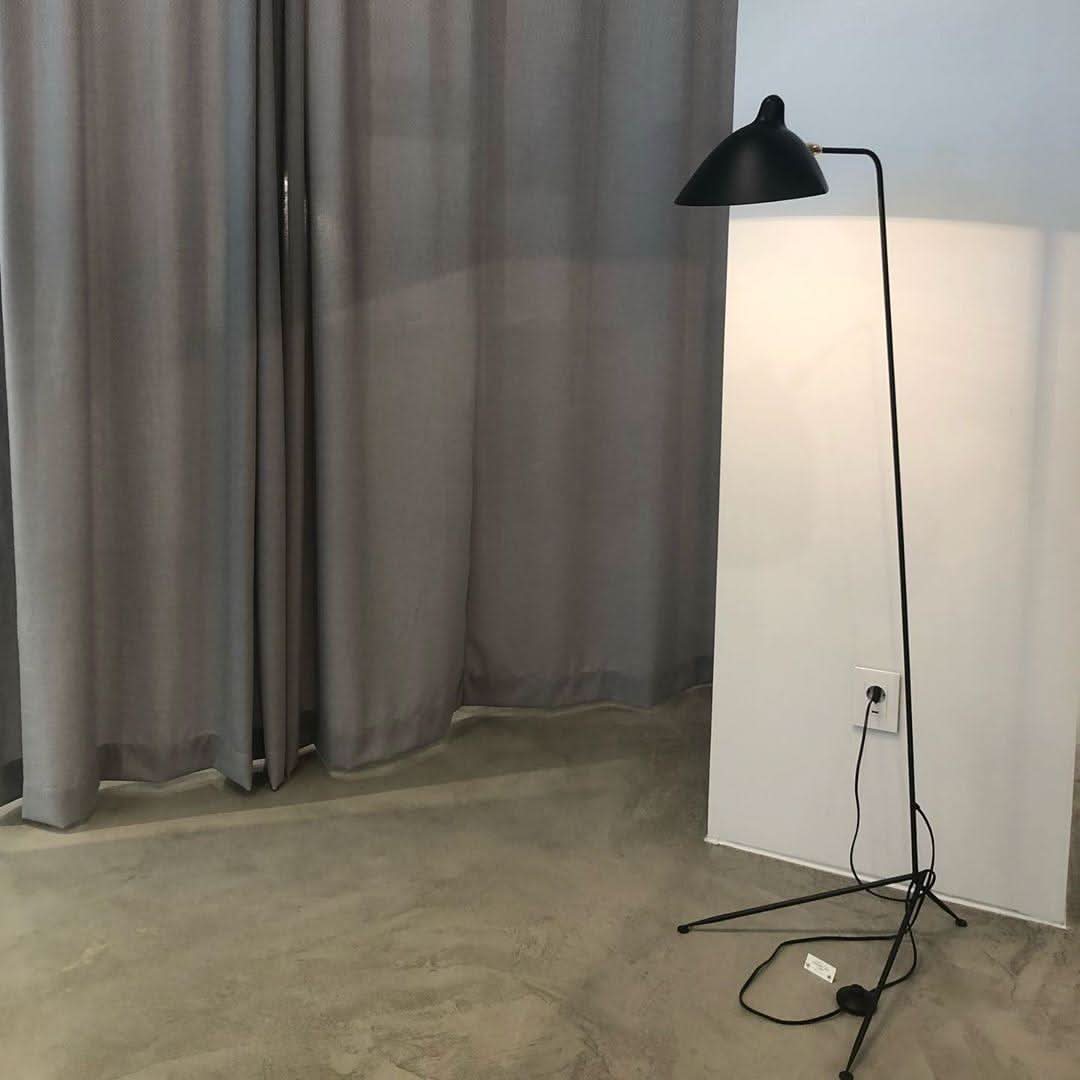 Lampada da Terra Moderna Nera per Soggiorno