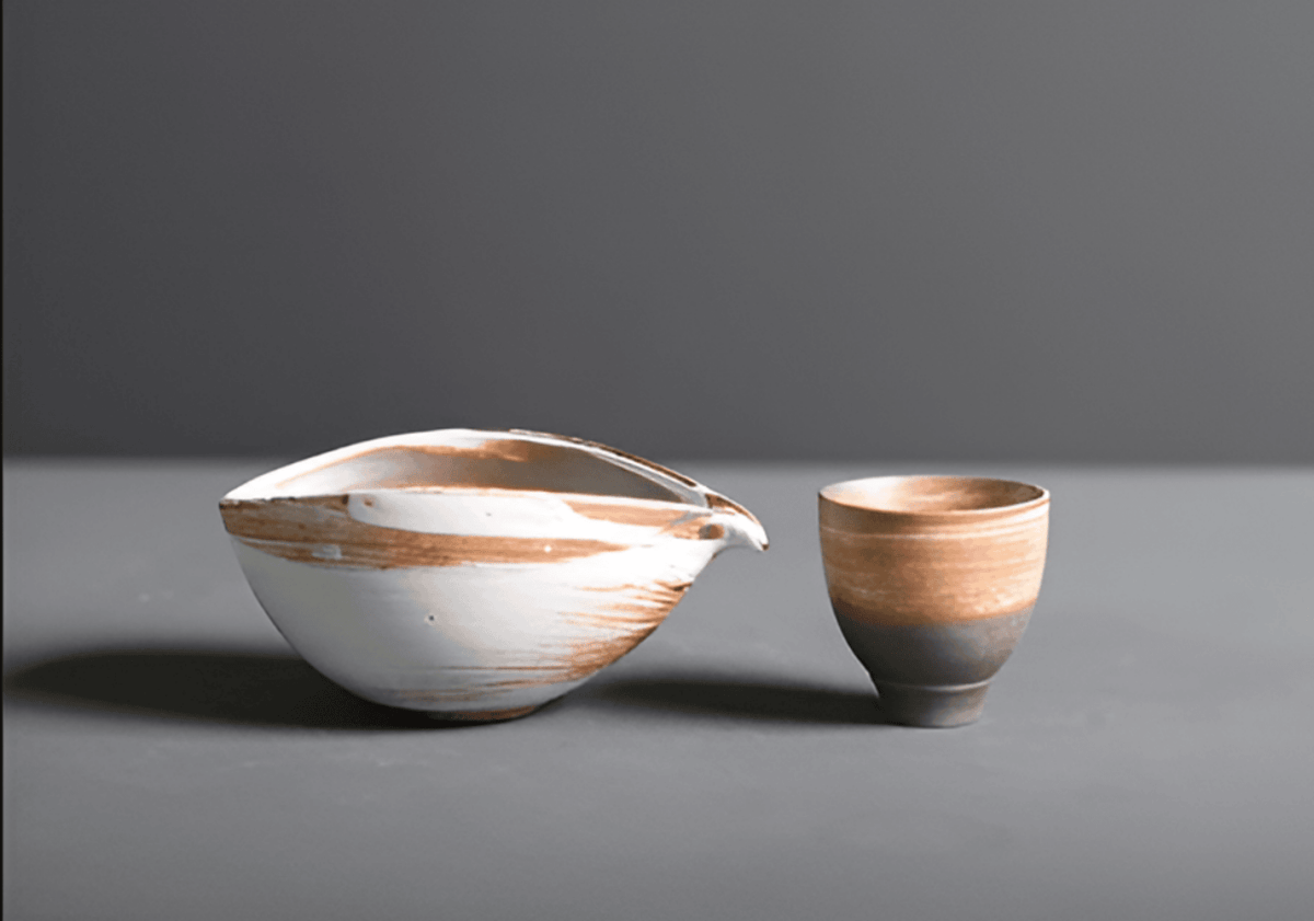 Gure | Set di Matcha Giapponese in Bambù Naturale e Ceramica con Chasen, Chashaku e Ciotola per Matcha