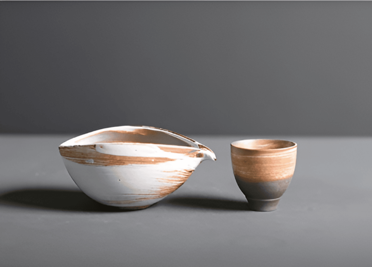 Gure | Set di Matcha Giapponese in Bambù Naturale e Ceramica con Chasen, Chashaku e Ciotola per Matcha