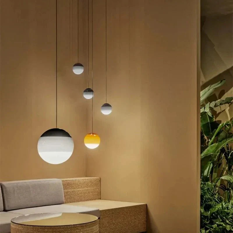 Lampada a sospensione in vetro con gradiente di colore Illuminazione moderna