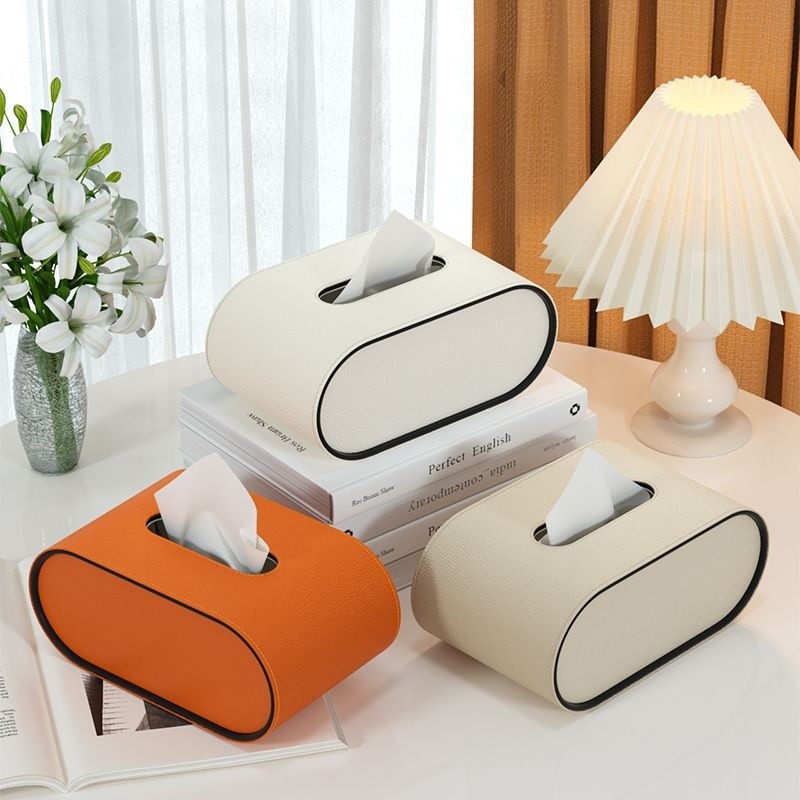 Tissuebox - OvalElegance - Design in pelle - Funzionale e stiloso