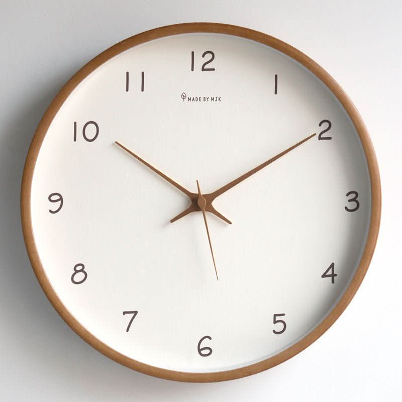 Orologio da Parete Analogico in Legno Massello con Meccanismo Silenzioso