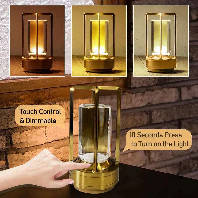 Lampada da Tavolo LED Nordic in Metallo Senza Fili con Dimming Touch