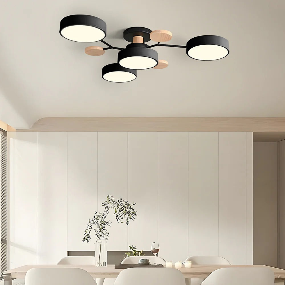 Moderna Lampada da Soffitto LED Semi-Flush Halo per Ambienti Eleganti