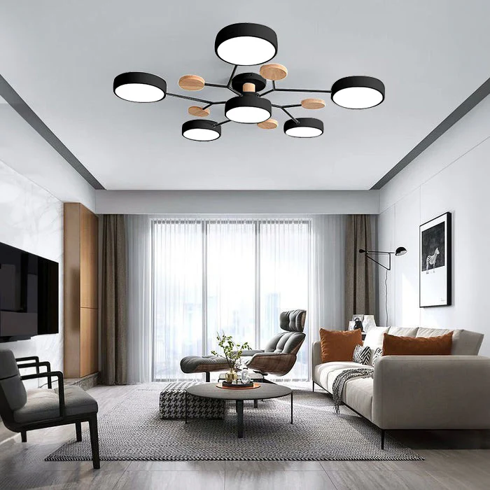 Moderna Lampada da Soffitto LED Semi-Flush Halo per Ambienti Eleganti
