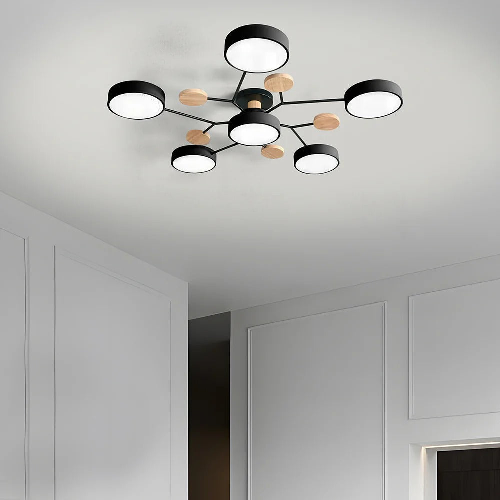 Moderna Lampada da Soffitto LED Semi-Flush Halo per Ambienti Eleganti