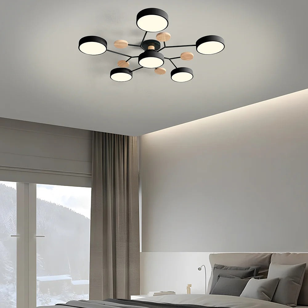Moderna Lampada da Soffitto LED Semi-Flush Halo per Ambienti Eleganti