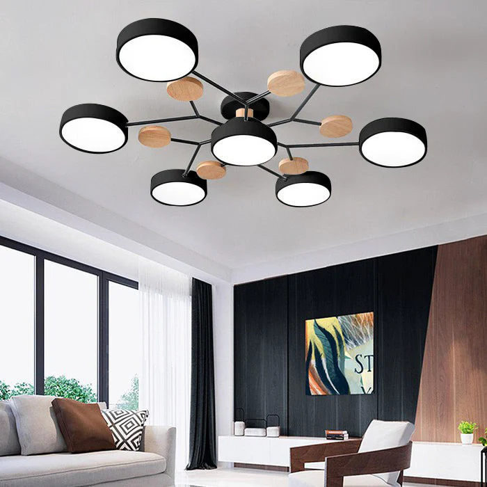 Moderna Lampada da Soffitto LED Semi-Flush Halo per Ambienti Eleganti