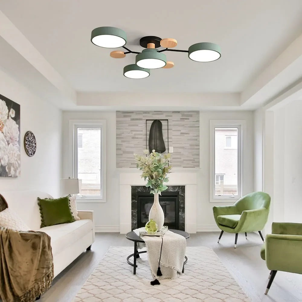 Moderna Lampada da Soffitto LED Semi-Flush Halo per Ambienti Eleganti