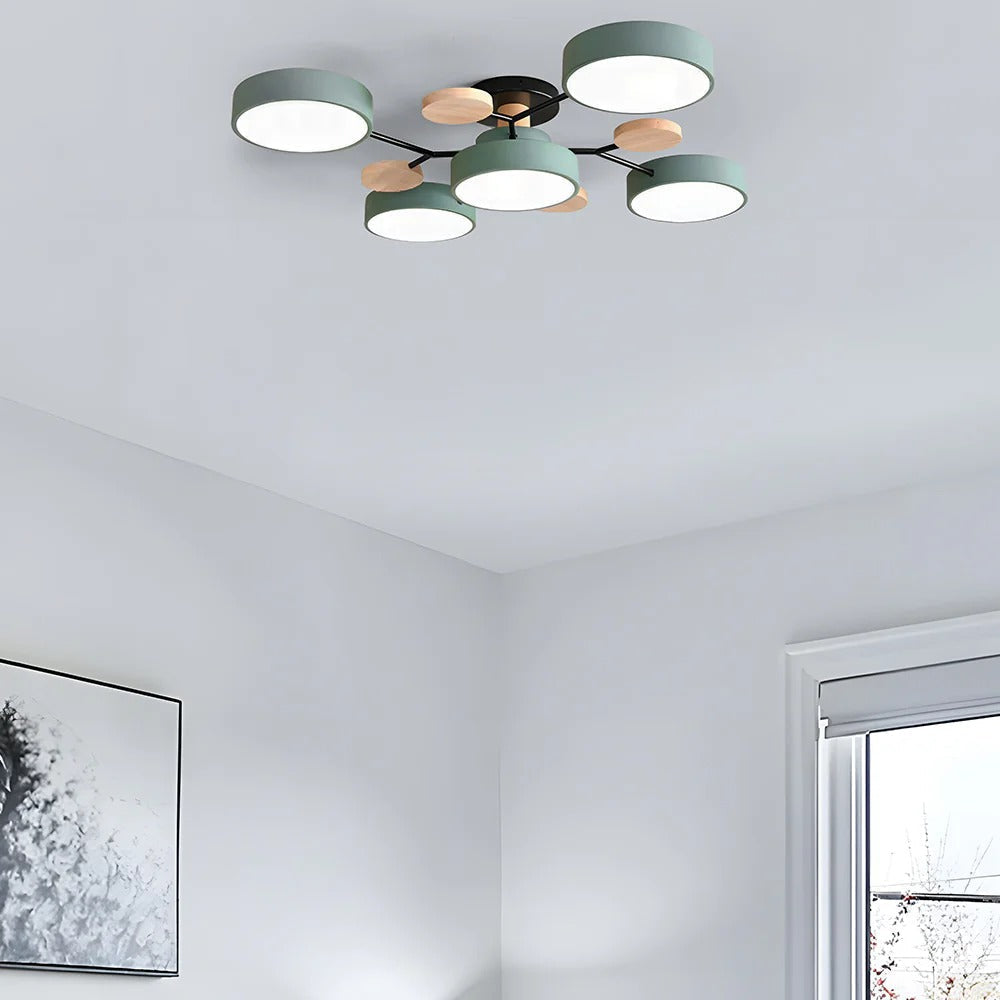 Moderna Lampada da Soffitto LED Semi-Flush Halo per Ambienti Eleganti