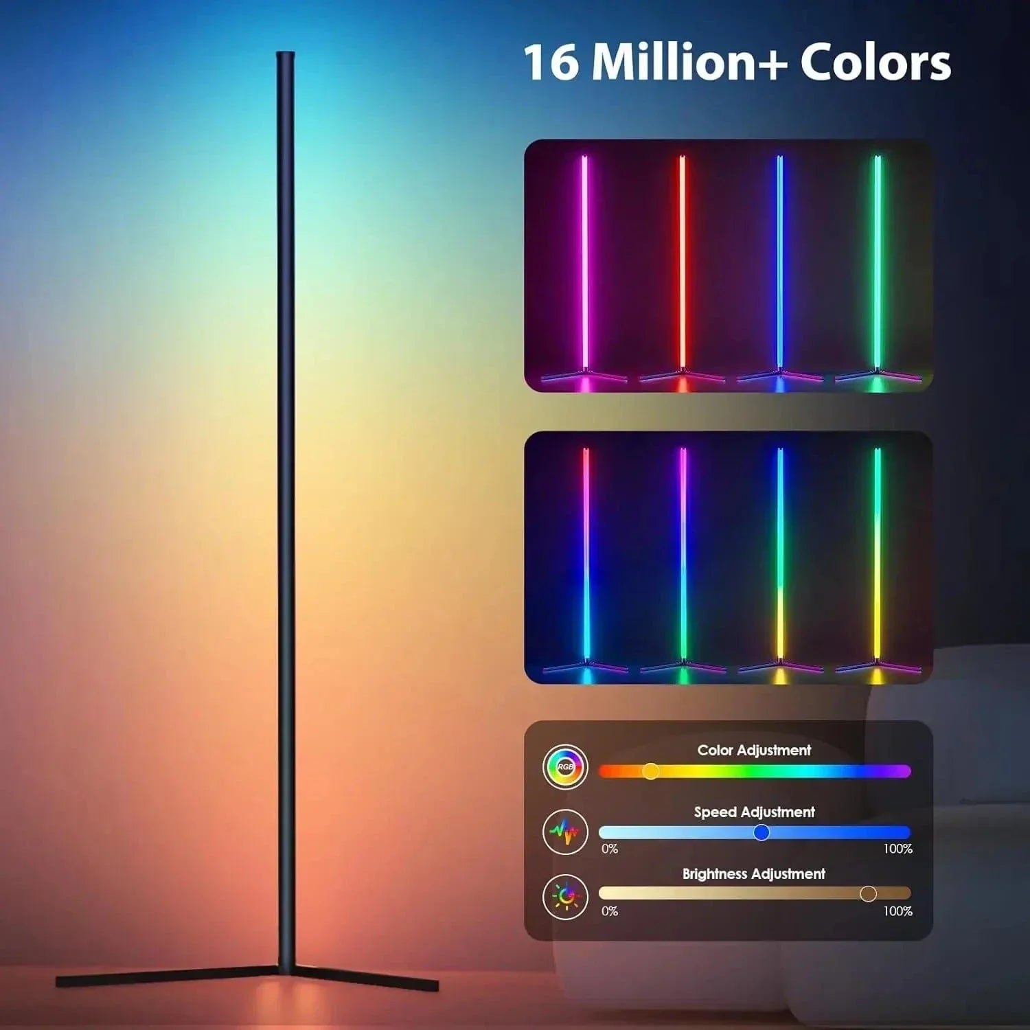 Lampada Angolare RGB Elegante con Telecomando - Illuminazione Moderna