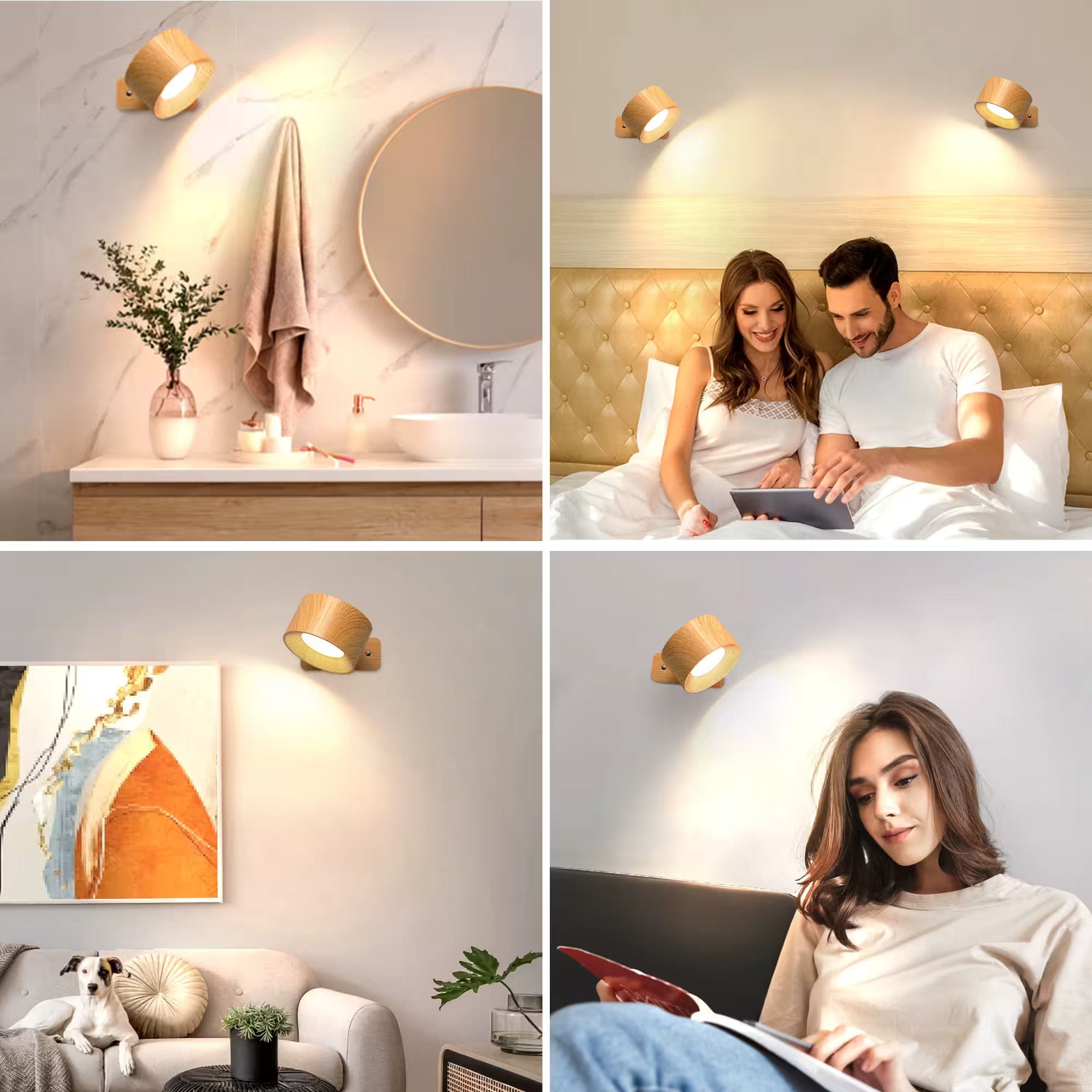 Luce da Parete Wireless Ricaricabile Regolabile per Interni Moderni