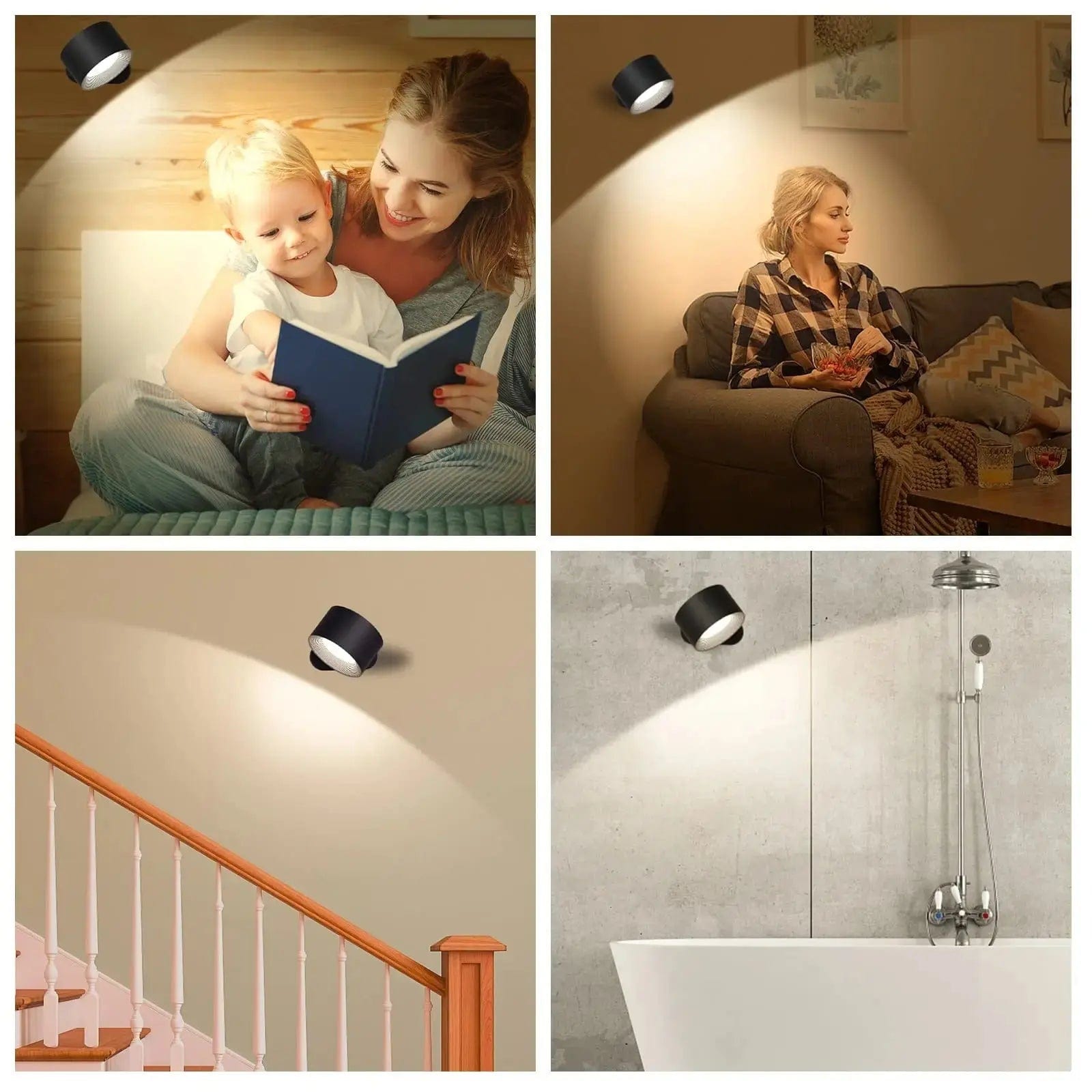 Luce da Parete Wireless Ricaricabile Regolabile per Interni Moderni