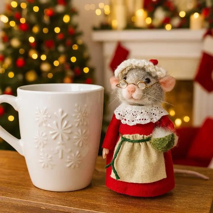 SNUGMICE – Ornamenti di Topi in Feltro Fatti a Mano per un Decor Accogliente