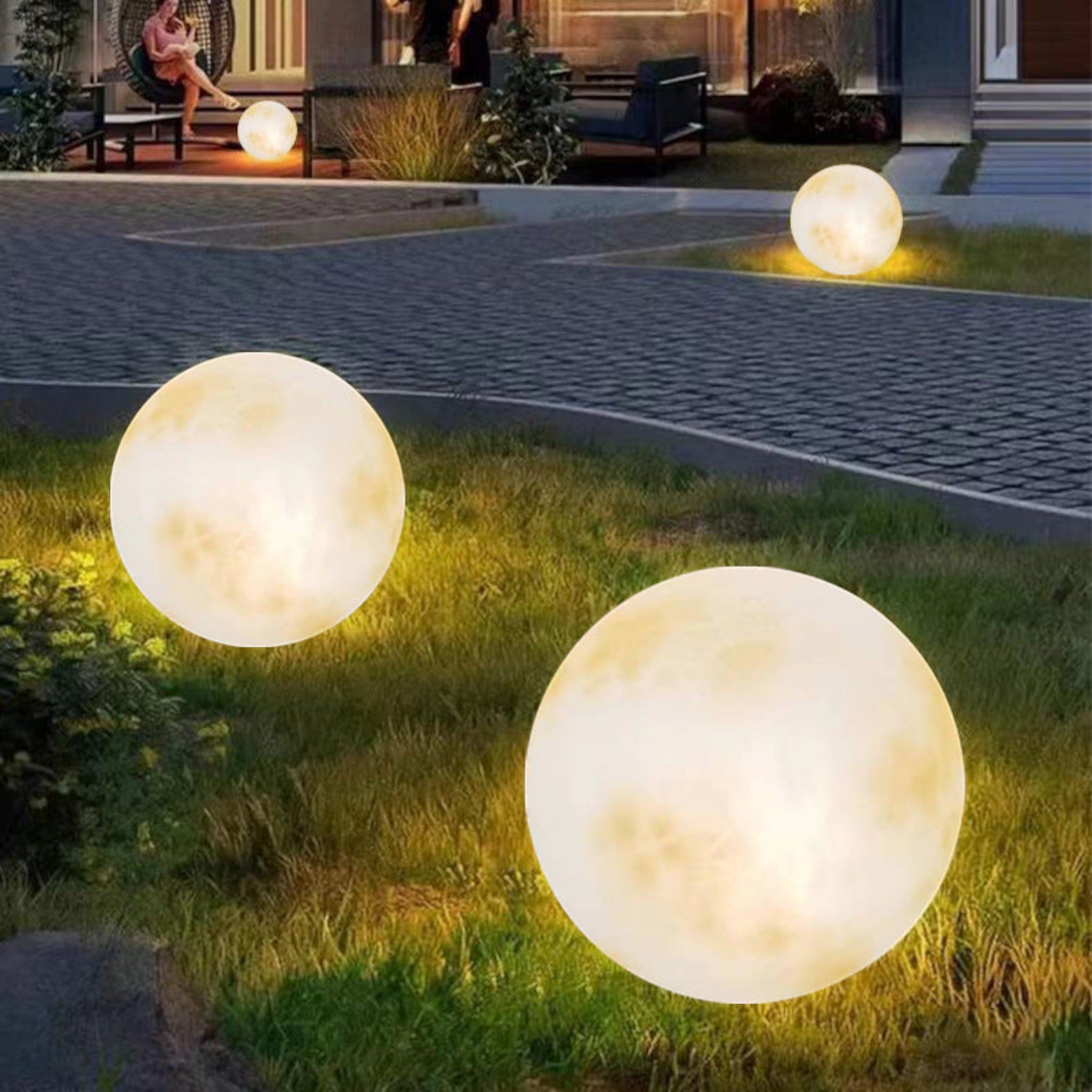 Lampada da giardino a forma di luna per spazi esterni suggestivi