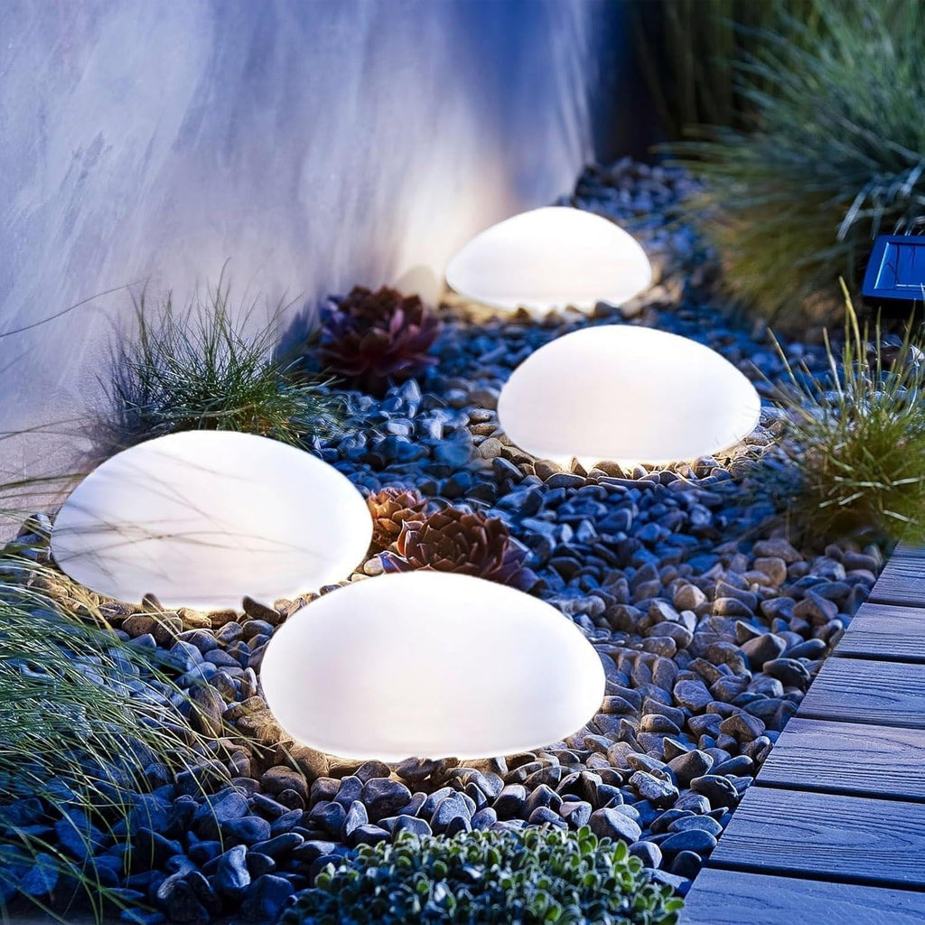 Luce da giardino solare in design pietra