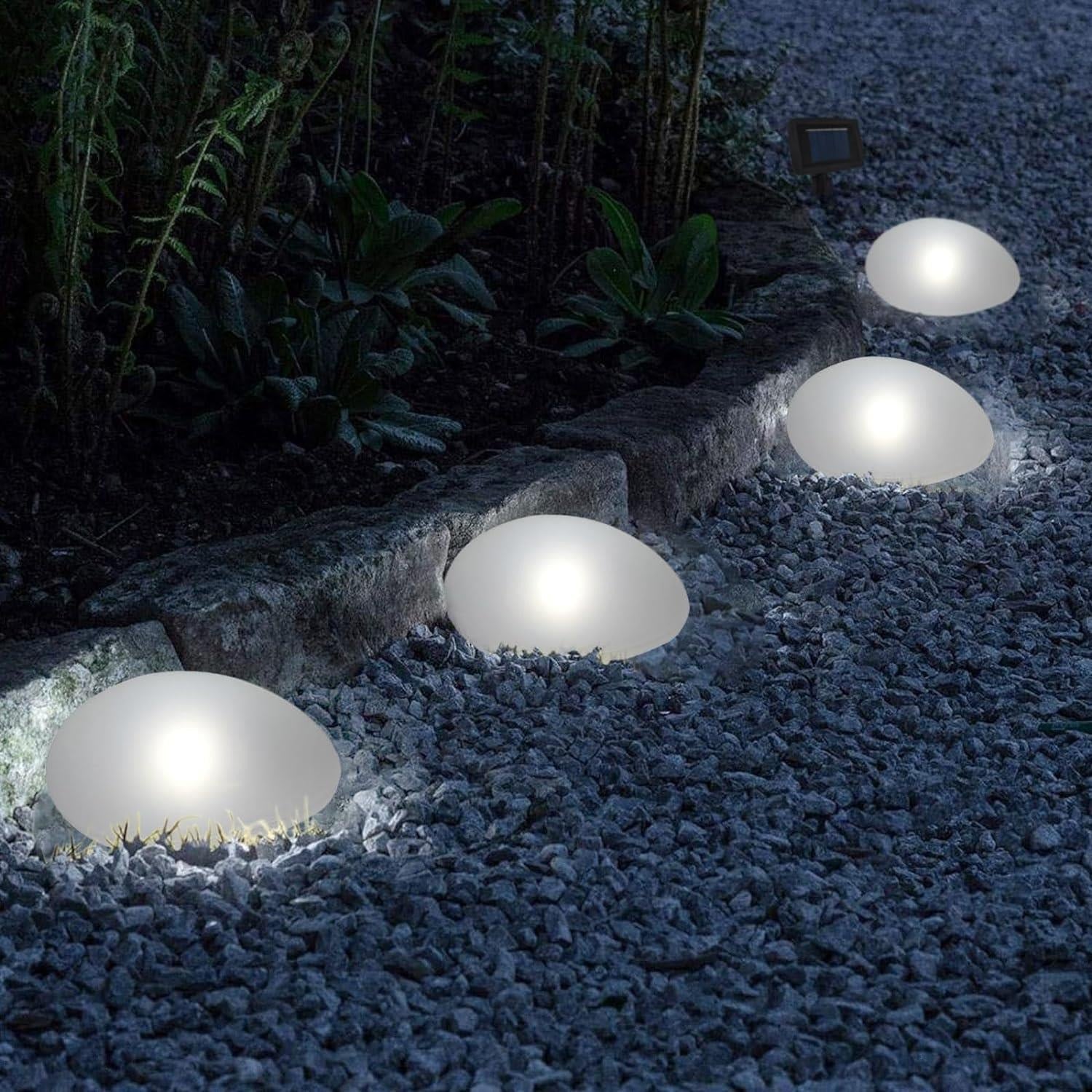 Luce da giardino solare in design pietra
