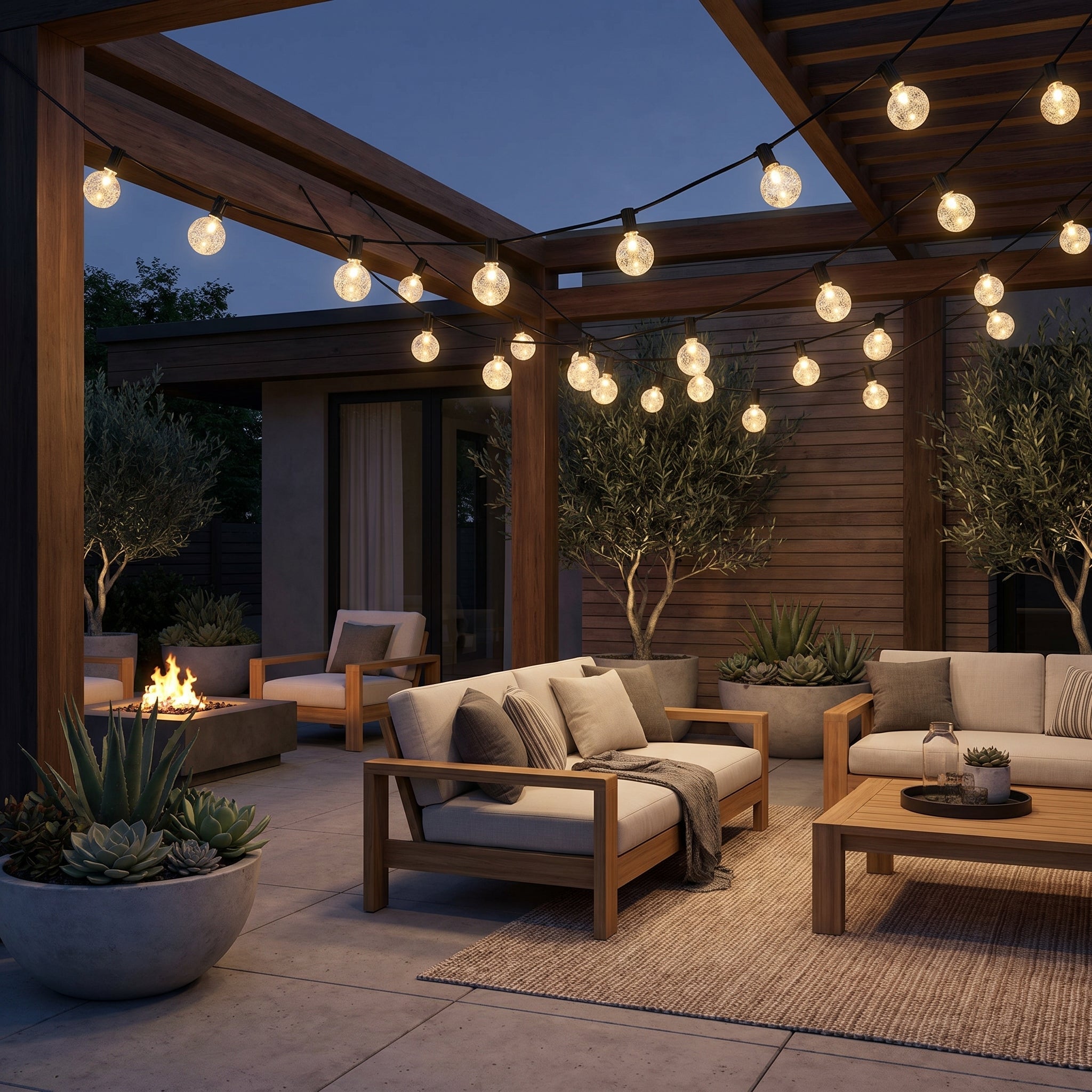 Catena di luci LED solari a palline di cristallo per giardino e terrazza