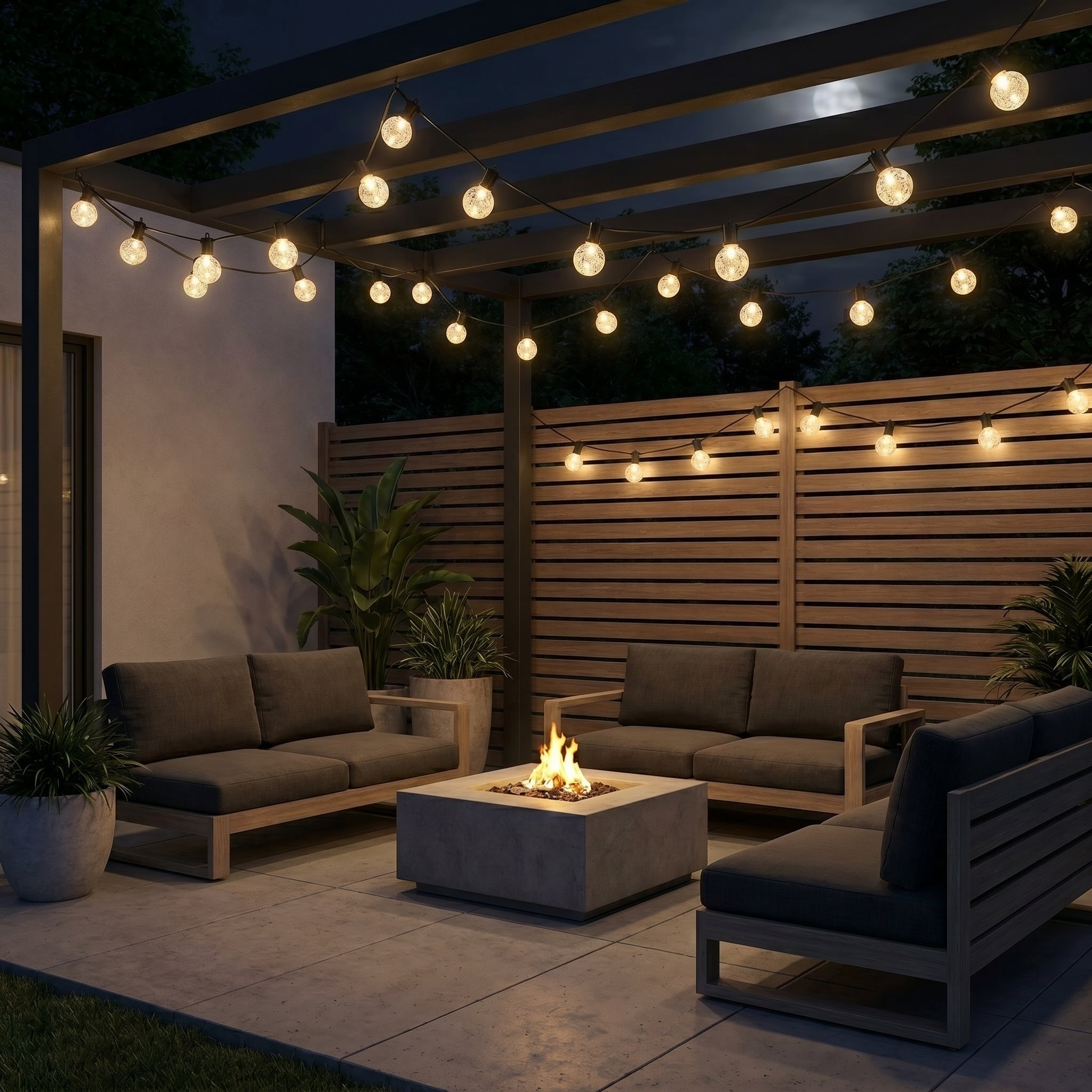 Catena di luci LED solari a palline di cristallo per giardino e terrazza