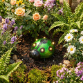 Decorazione da Giardino in Metallo a LED Solare a Forma di Coccinella