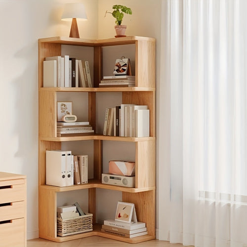Solid Wood Corner Cabinet - Space-Saving Display & Storage