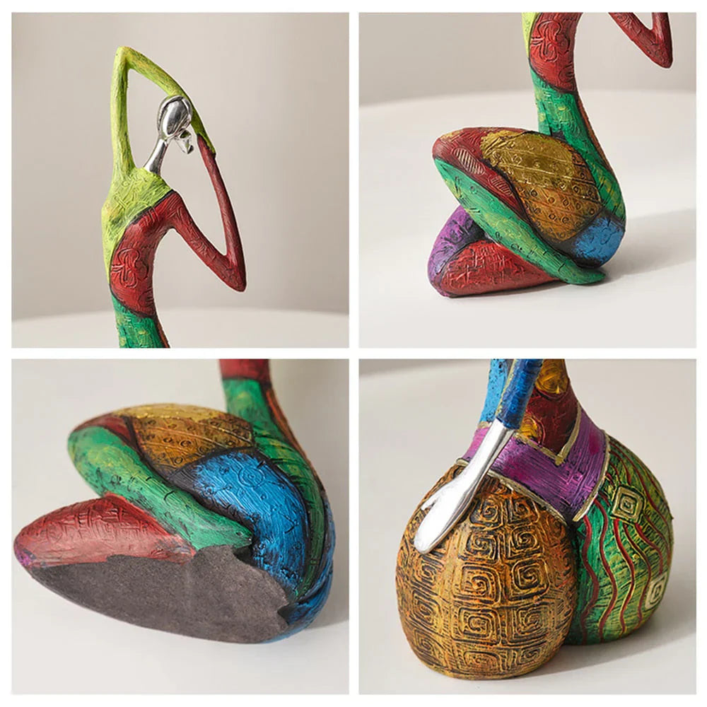 Scultura Astratta Femminile in Design Colorato - Opera d'Arte Fatta a Mano