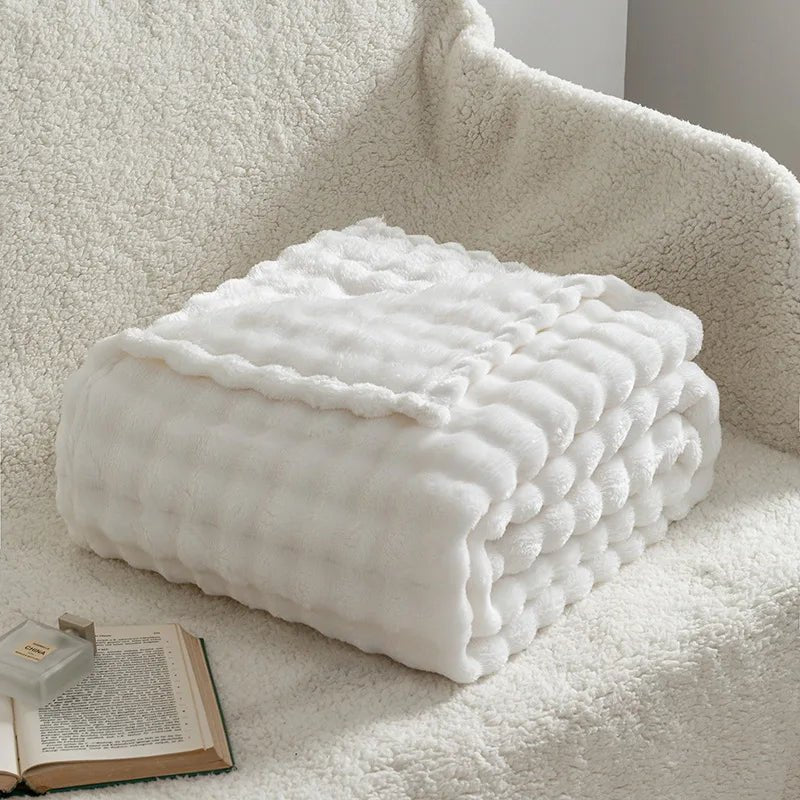 TEXTURIA BUBBLETEX – Morbida Coperta in Pile 3D Bubble per Comfort in Tutte le Stagioni