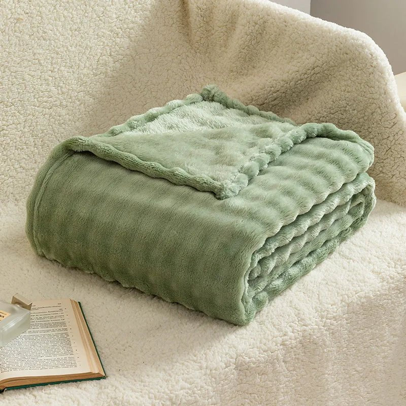 TEXTURIA BUBBLETEX – Morbida Coperta in Pile 3D Bubble per Comfort in Tutte le Stagioni