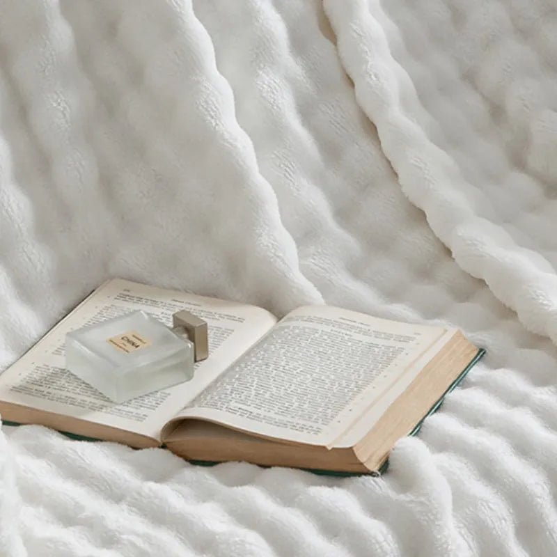 TEXTURIA BUBBLETEX – Morbida Coperta in Pile 3D Bubble per Comfort in Tutte le Stagioni