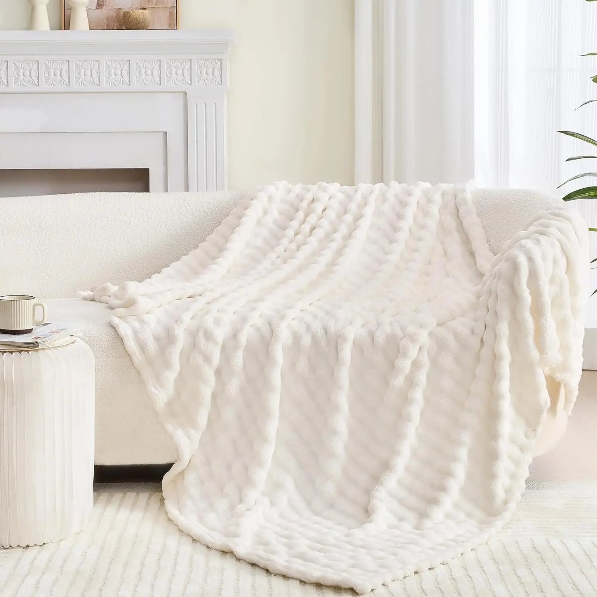 TEXTURIA BUBBLETEX – Morbida Coperta in Pile 3D Bubble per Comfort in Tutte le Stagioni