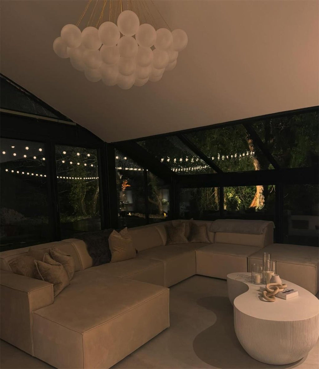 Viresta | Lampadario Contemporaneo a Globo a Bolle con Sfere in Vetro Satinato