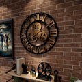Orologio da parete retro in stile industriale | Orologio decorativo in legno