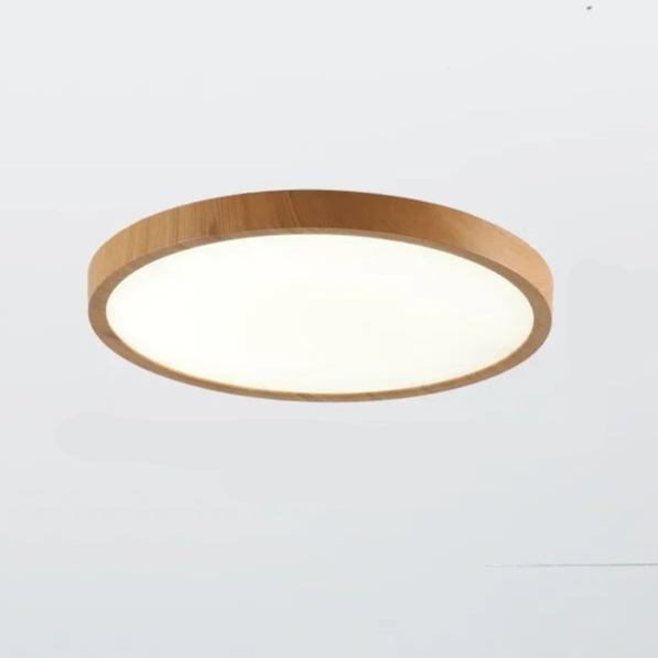 Lampada da soffitto circolare ultrafine in noce per uno stile moderno