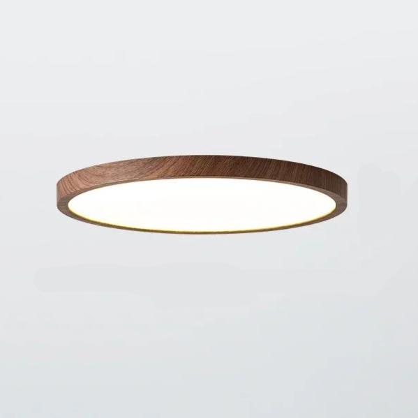 Lampada da soffitto circolare ultrafine in noce per uno stile moderno