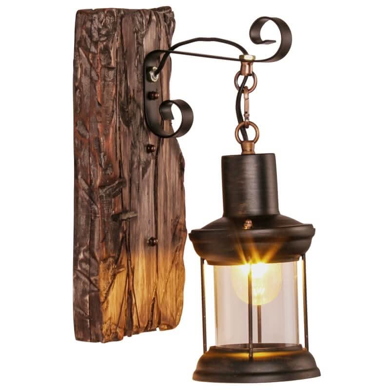 Lampada da Parete Veritas – Cilindro di Vetro con Base in Legno e Design LED Moderno