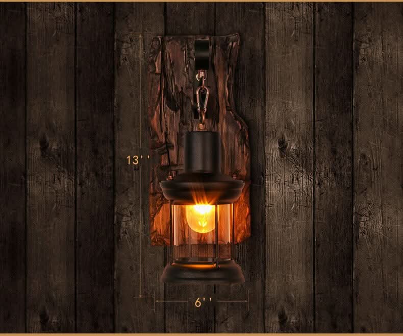 Lampada da Parete Veritas – Cilindro di Vetro con Base in Legno e Design LED Moderno