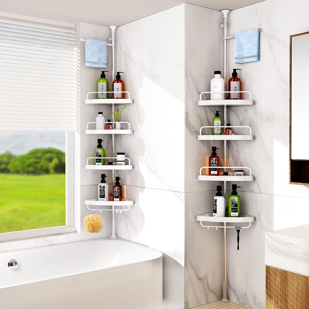 Scaffale angolare regolabile per il bagno