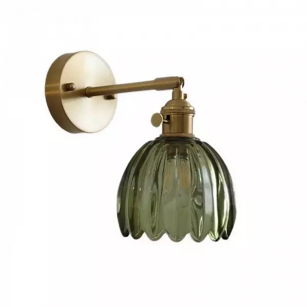 Lampada da Parete in Vetro Tulipano Floreale Vintage - Opzioni Multicolore