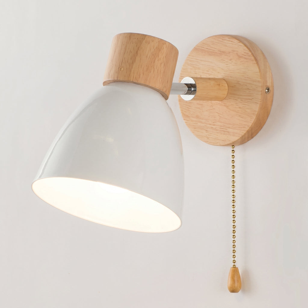 Virelle - Lampada da parete in stile scandinavo in legno naturale