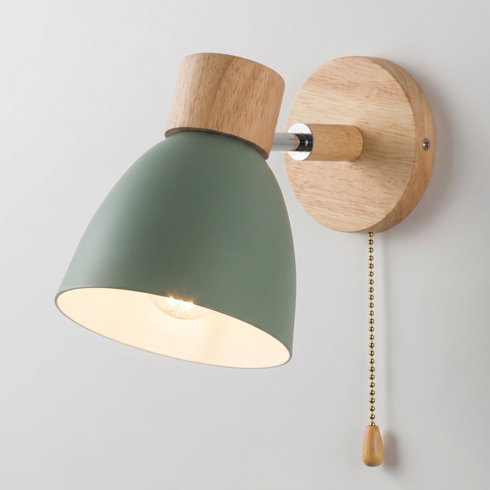 Virelle - Lampada da parete in stile scandinavo in legno naturale