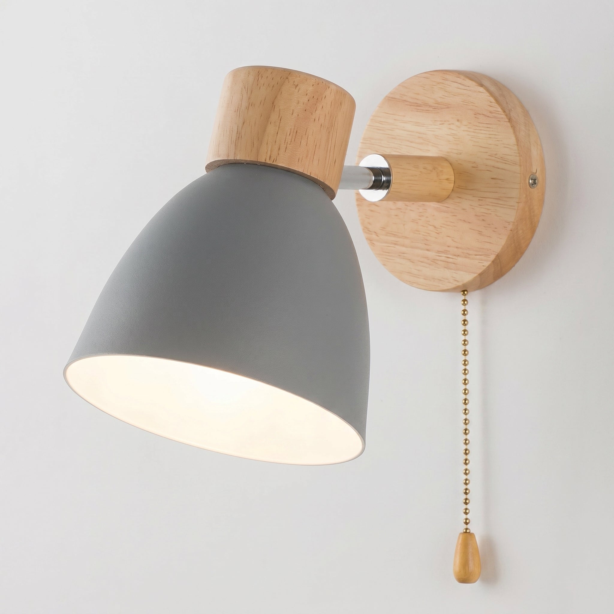 Virelle - Lampada da parete in stile scandinavo in legno naturale