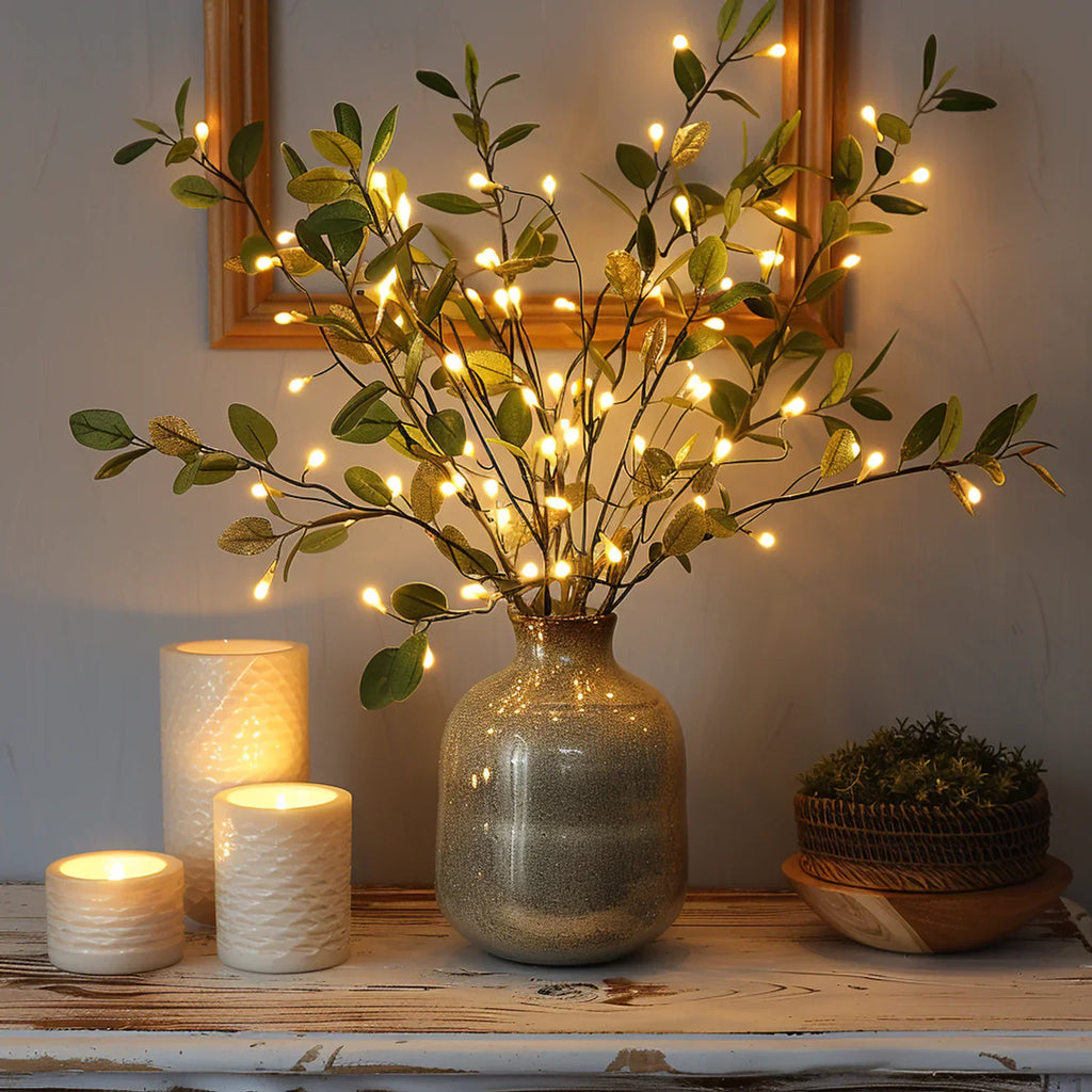 Luce Decorativa a LED con Rami per Vasi
